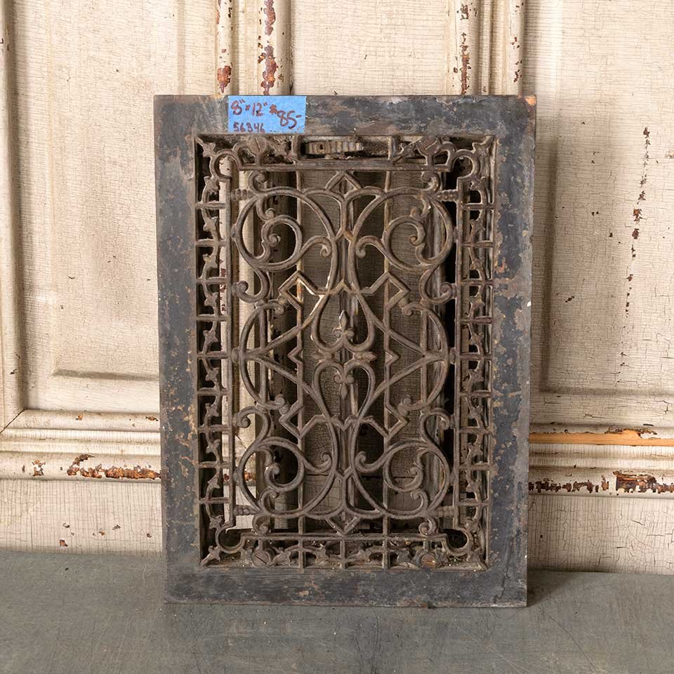 8x12 Antique Heat Grate Floor Vent Cover image 2