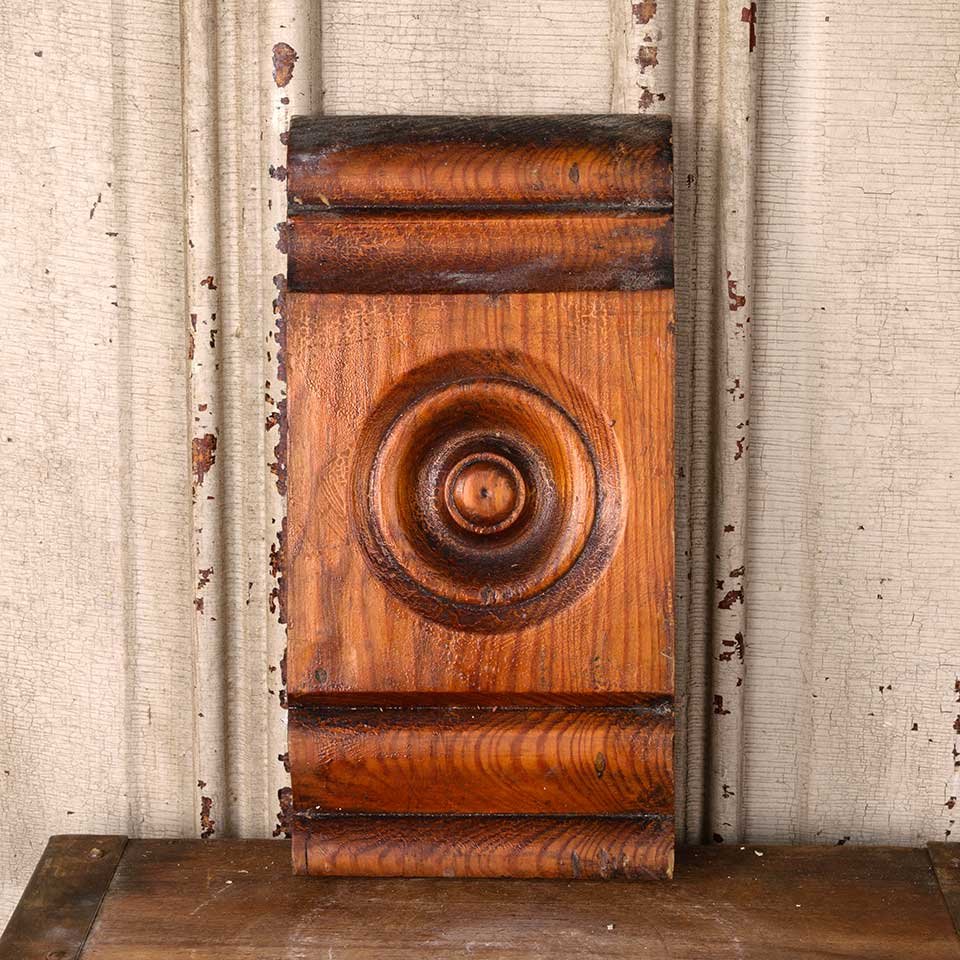 Antique Wood Rosette Interior Trim Block image 1