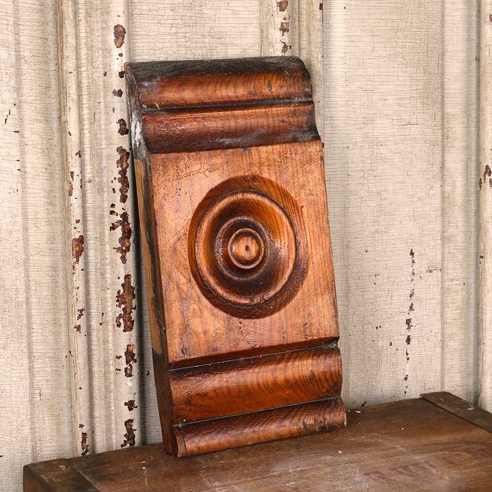 Antique Wood Rosette Interior Trim Block image 2