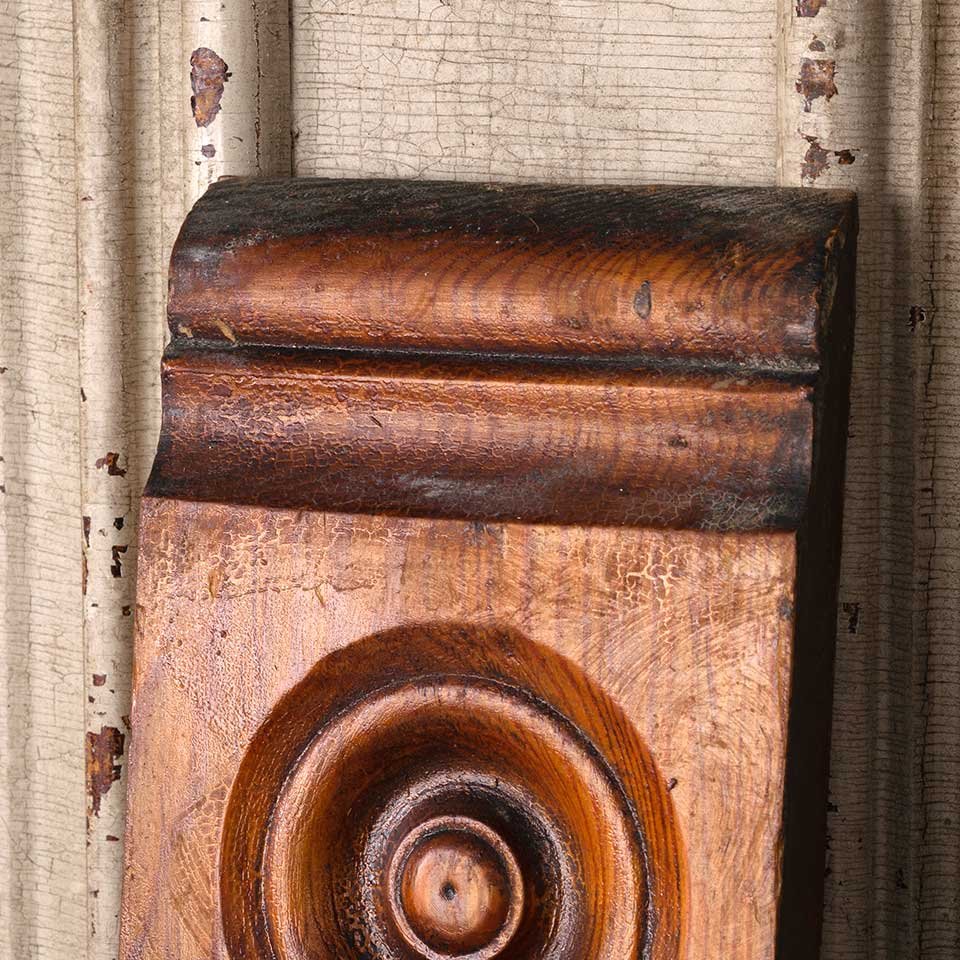 Antique Wood Rosette Interior Trim Block image 3