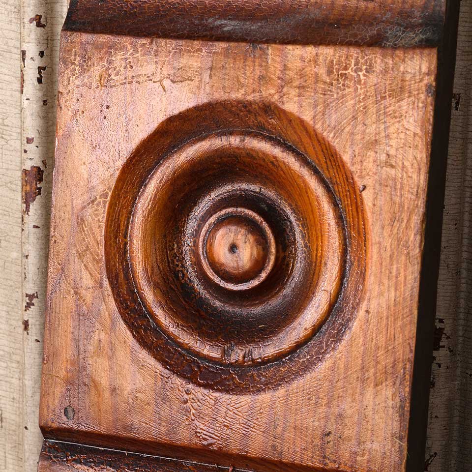 Antique Wood Rosette Interior Trim Block image 4
