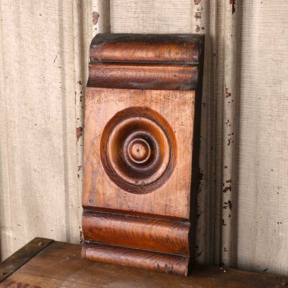Antique Wood Rosette Interior Trim Block image 5