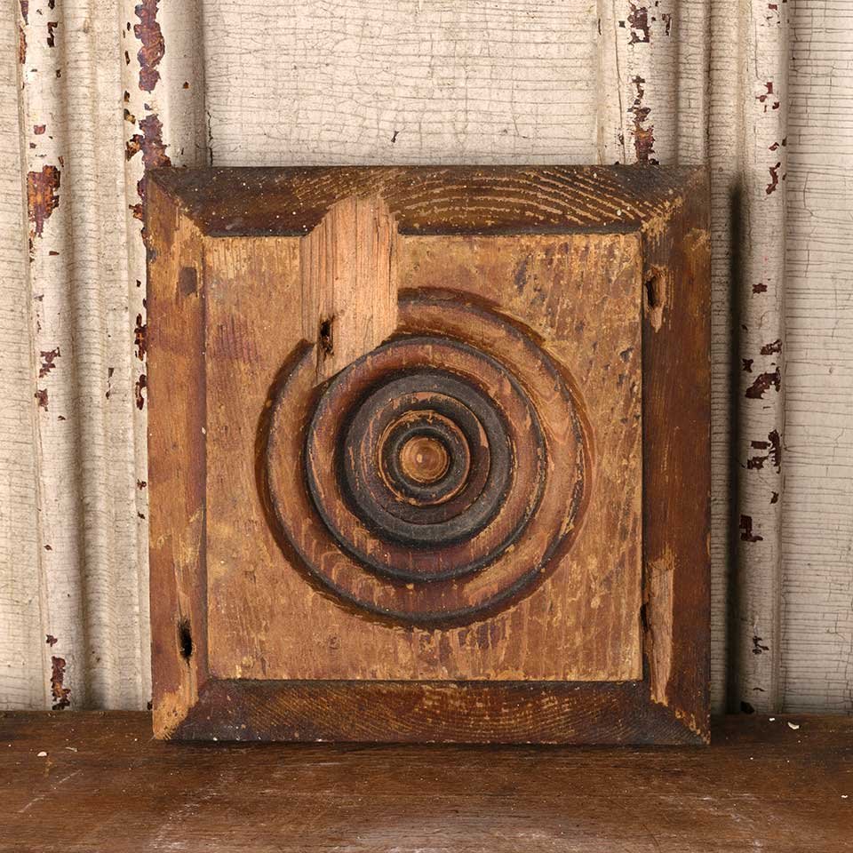 6x6 Antique Wood Rosette Interior Trim Block image 2