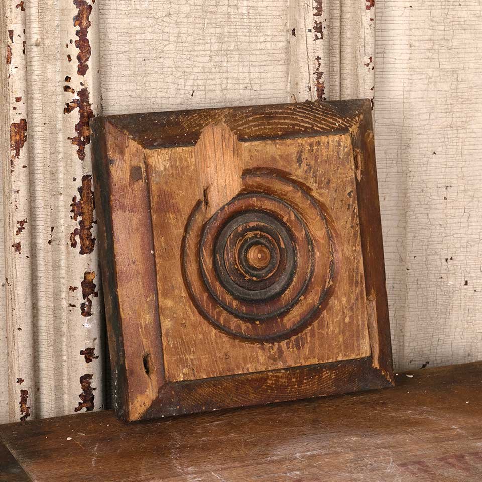 6x6 Antique Wood Rosette Interior Trim Block image 1