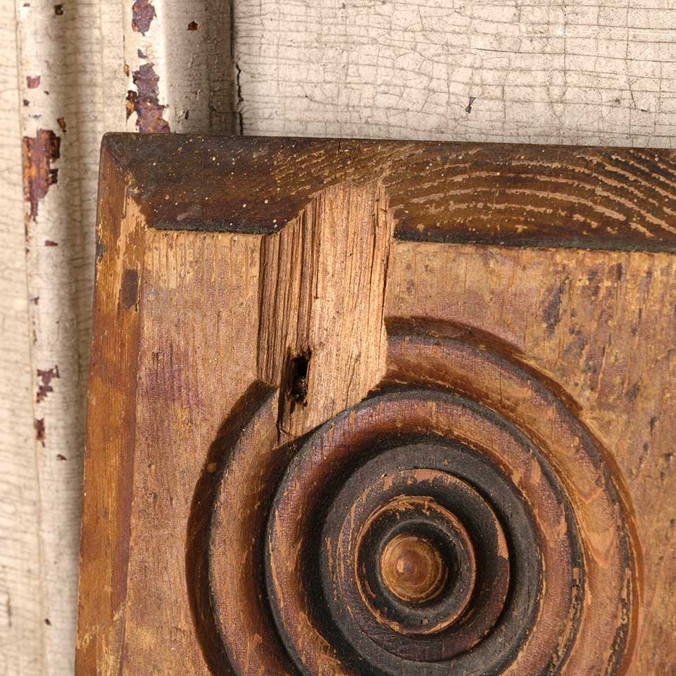 6x6 Antique Wood Rosette Interior Trim Block image 3