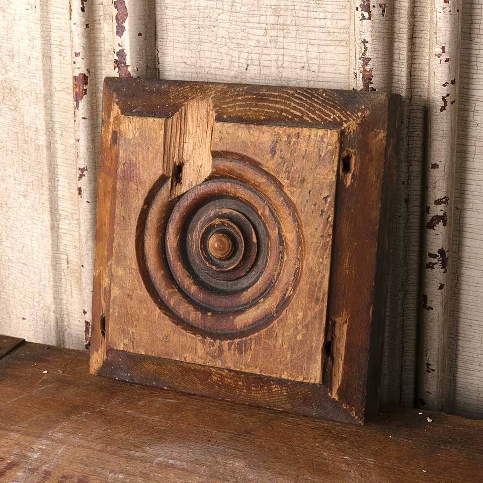 6x6 Antique Wood Rosette Interior Trim Block image 4
