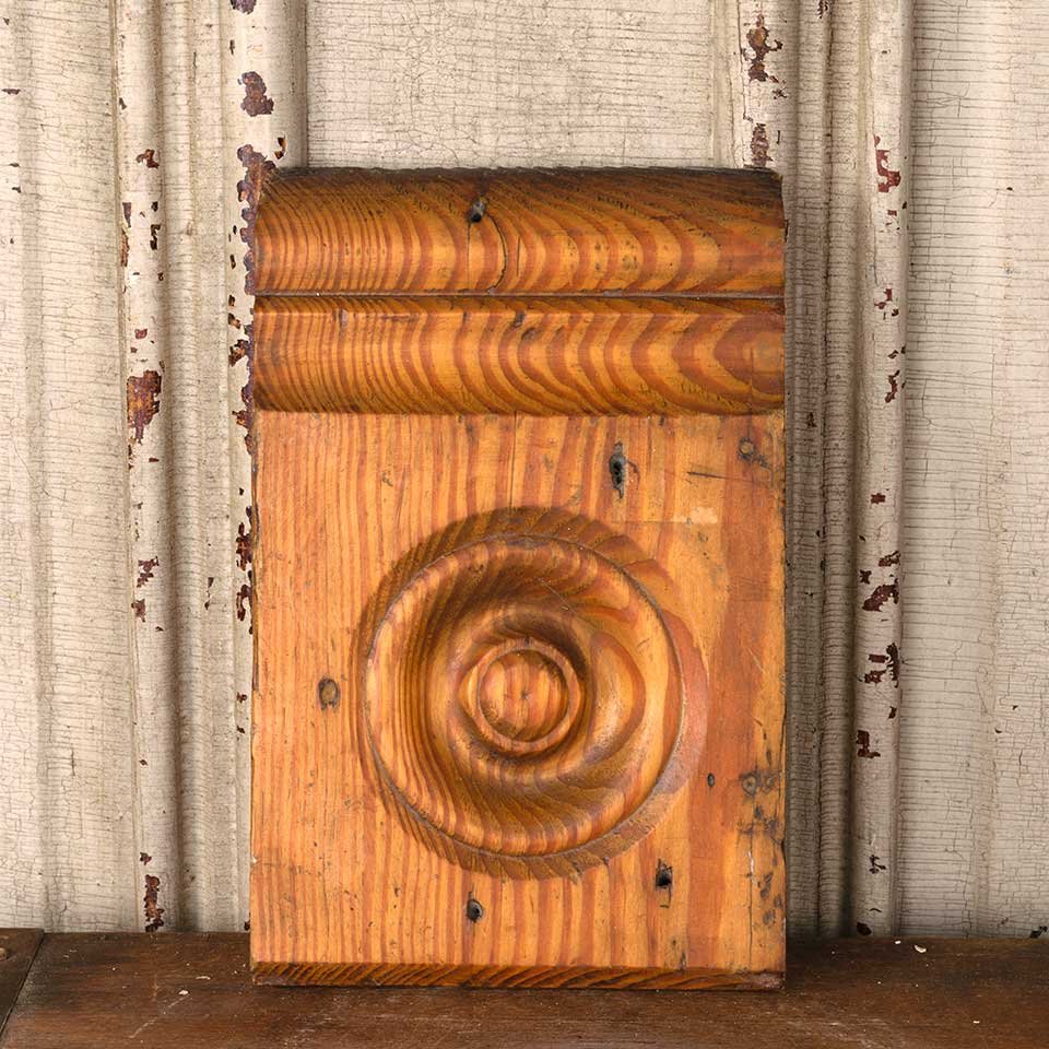 6x8 Antique Wood Rosette Interior Trim Block image 2