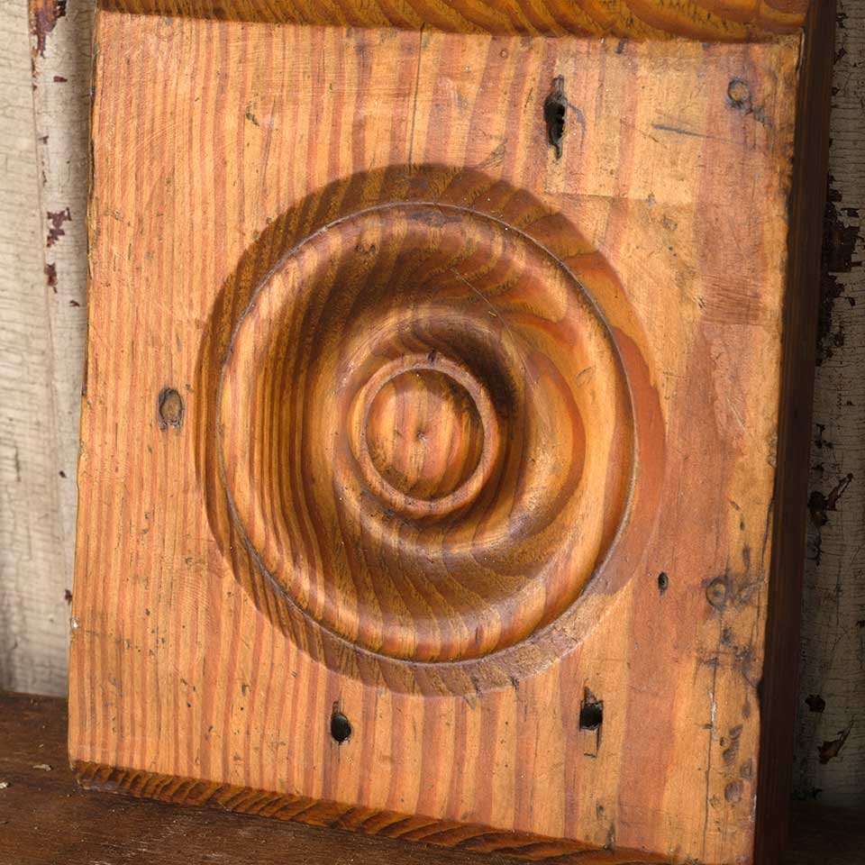 6x8 Antique Wood Rosette Interior Trim Block image 4