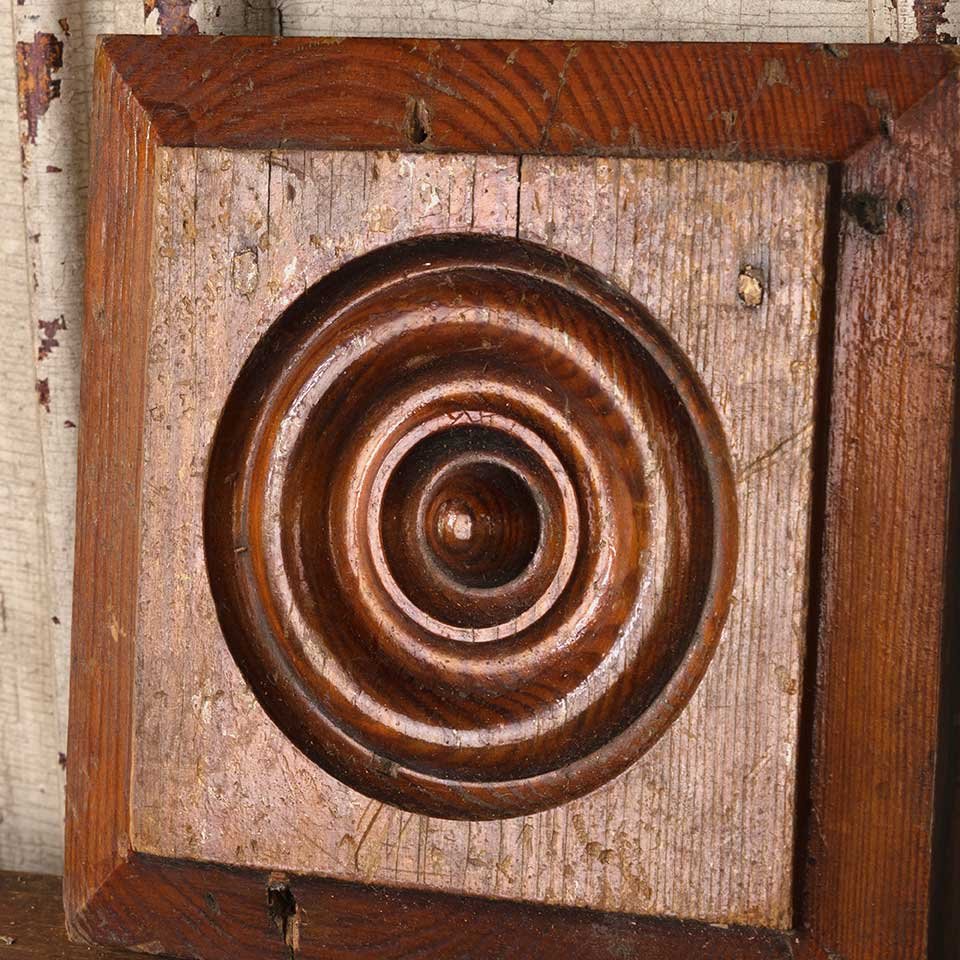 Antique Wood Rosette Interior Trim Block image 3