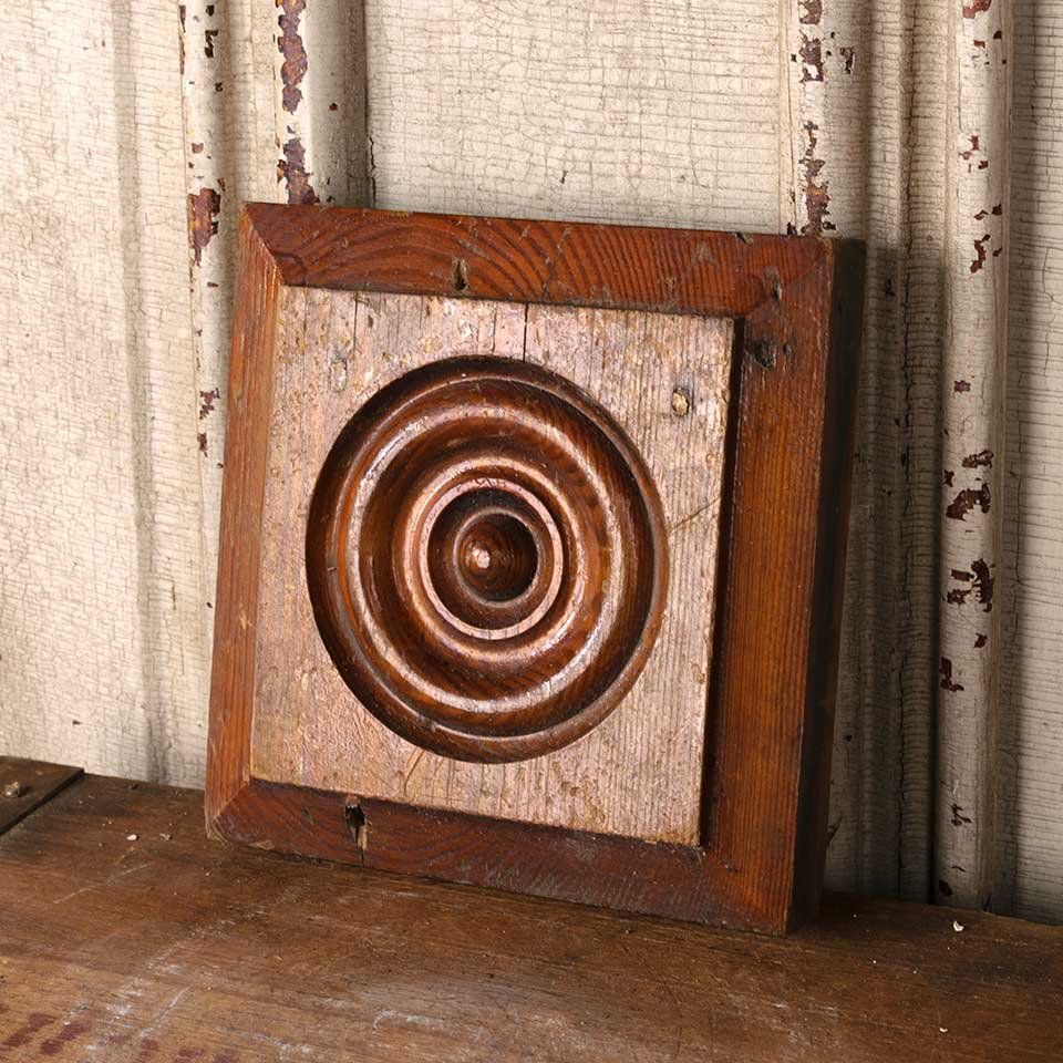 Antique Wood Rosette Interior Trim Block image 4
