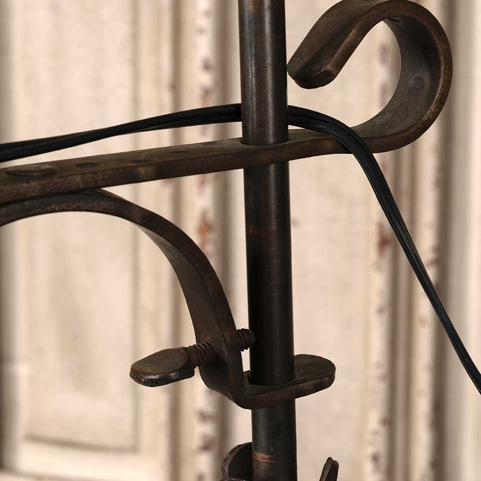 23" Antique Wrought Iron Table Lamp image 5