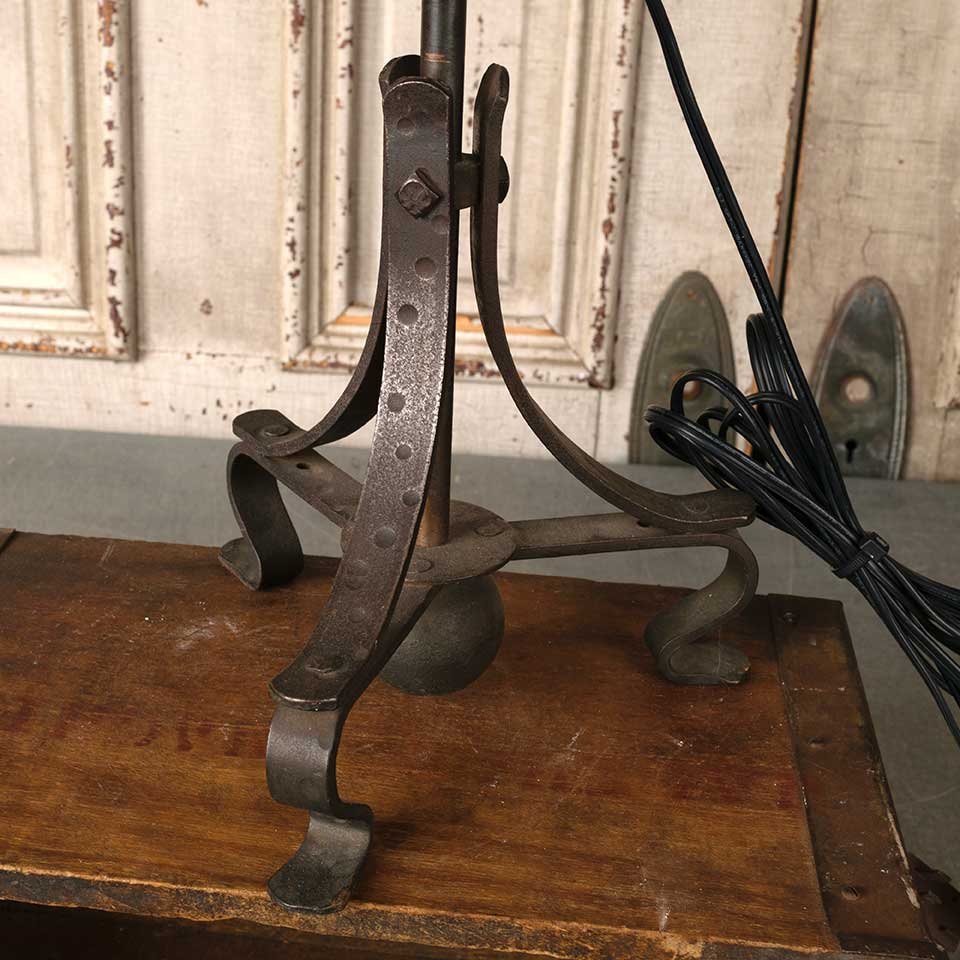 23" Antique Wrought Iron Table Lamp image 6