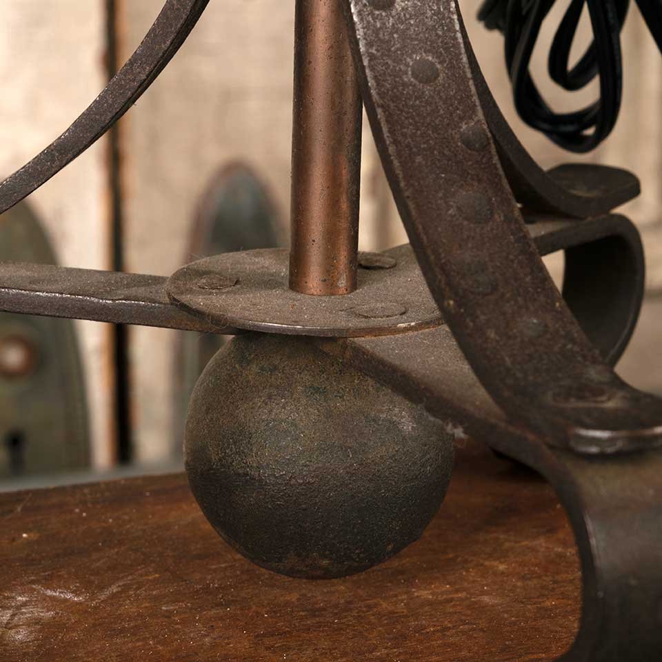 23" Antique Wrought Iron Table Lamp image 8