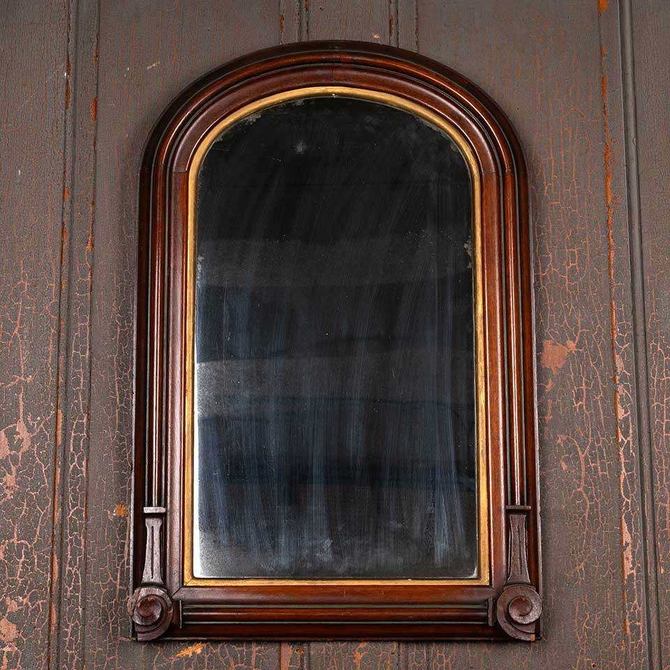 21x32 Antique Arched Wood Framed Mirror image 1
