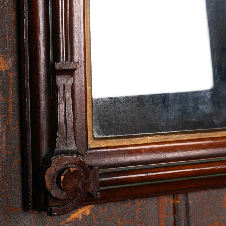 21x32 Antique Arched Wood Framed Mirror image 3