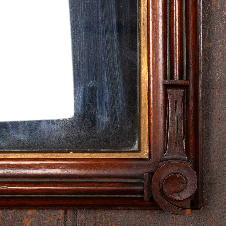 21x32 Antique Arched Wood Framed Mirror image 4