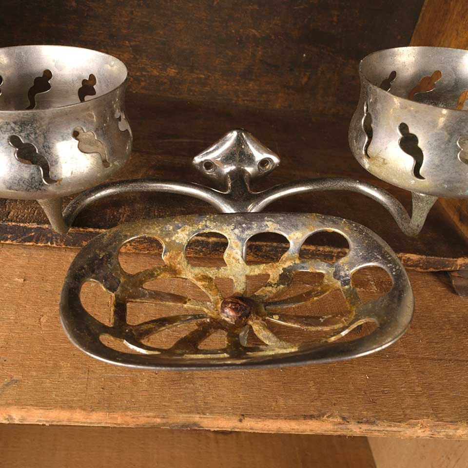 Antique Nickel Soap Dish & Cup Holder image 8