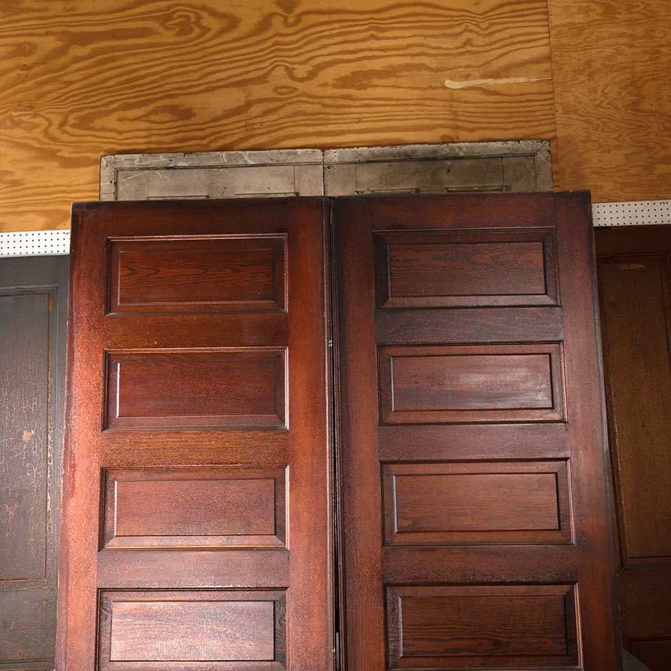 62x89 Antique 6 Panel Wood Pocket Doors image 6