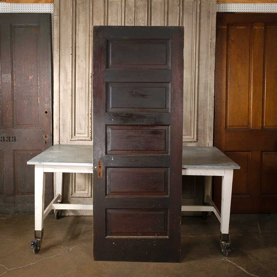 30x78 Antique 5 Panel Wood Interior Door image 1
