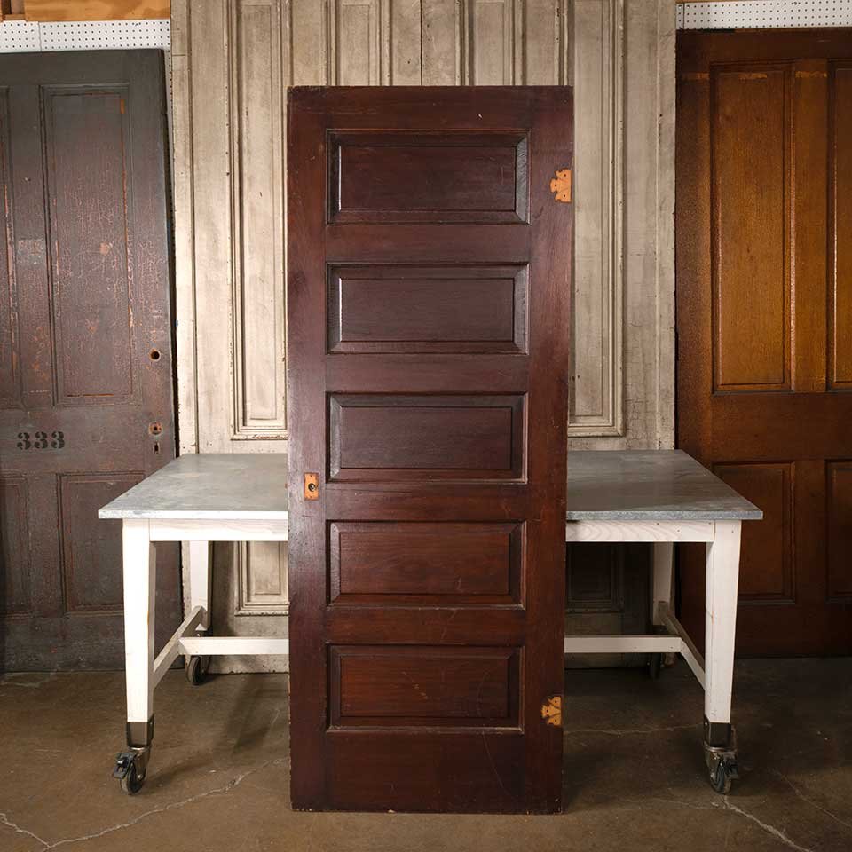 30x78 Antique 5 Panel Wood Interior Door image 4