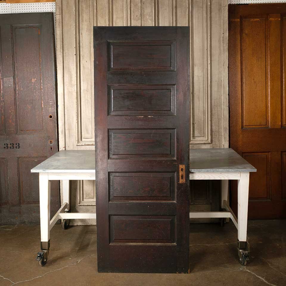30x78 Antique 5 Panel Wood Interior Door image 5