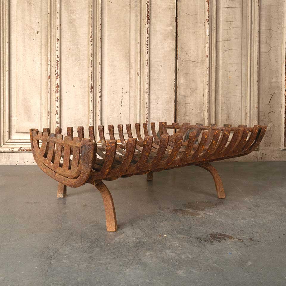 24x15 Antique Fireplace Log Holder Basket image 1
