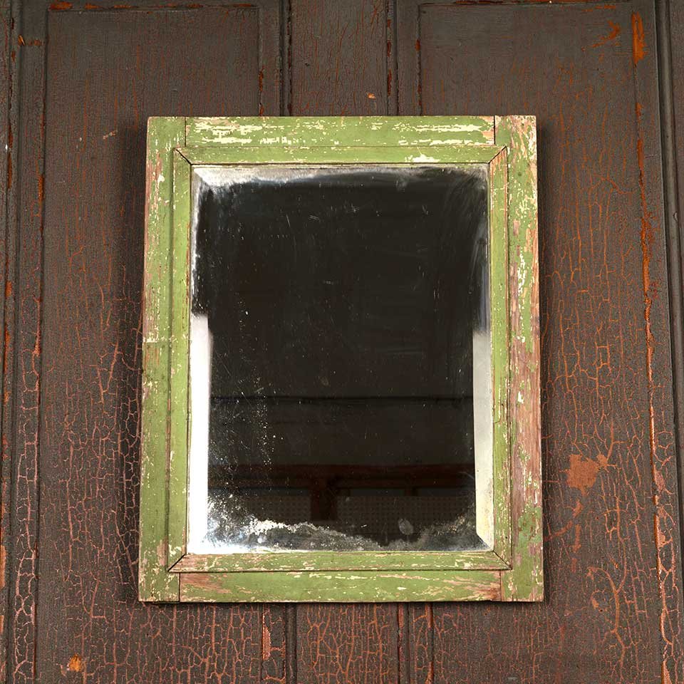 18x22 Antique Primitive Wood Framed Mirror image 1