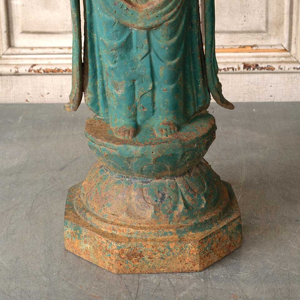 Antique Cast Iron Asian Figural Garden Statue image 2