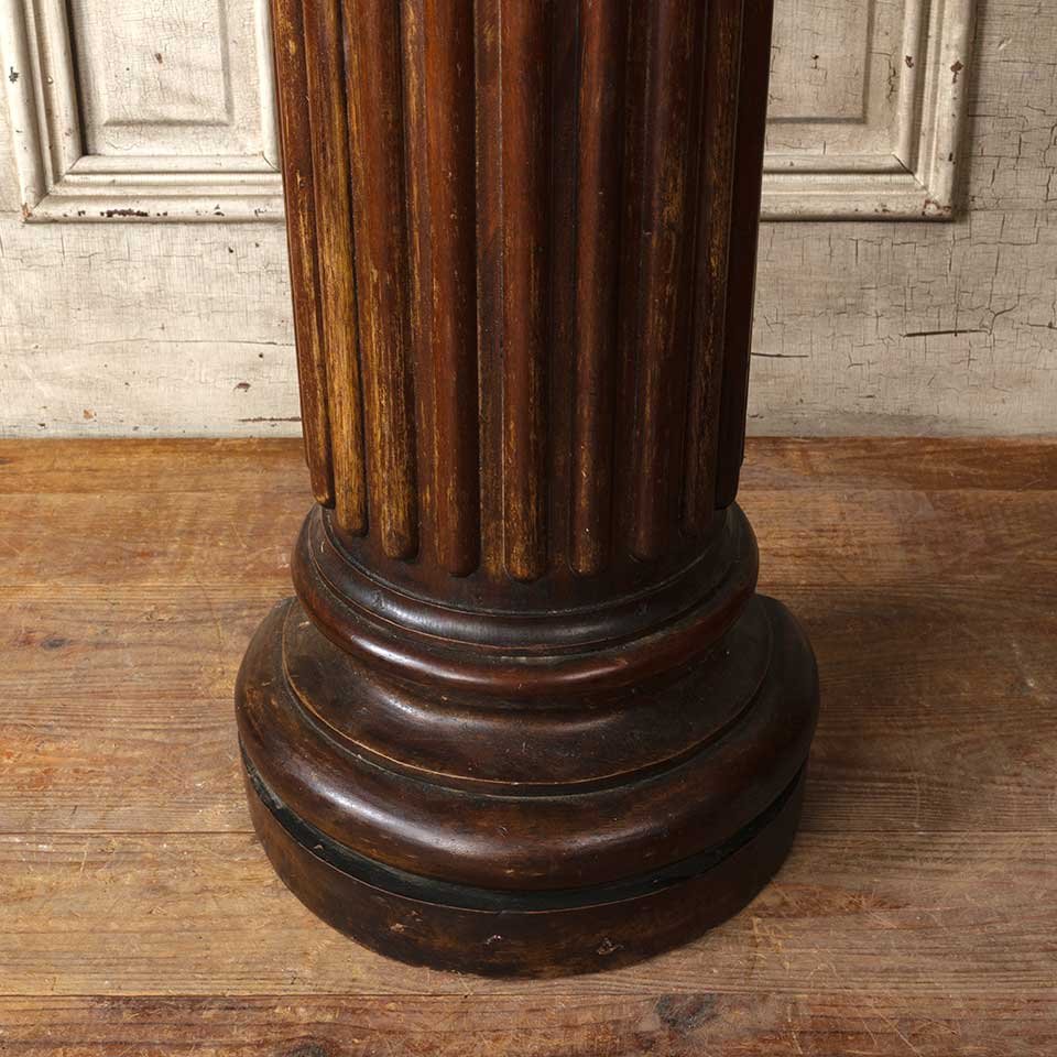 17x37 Carved Wood Engaged Column Pedestal image 2