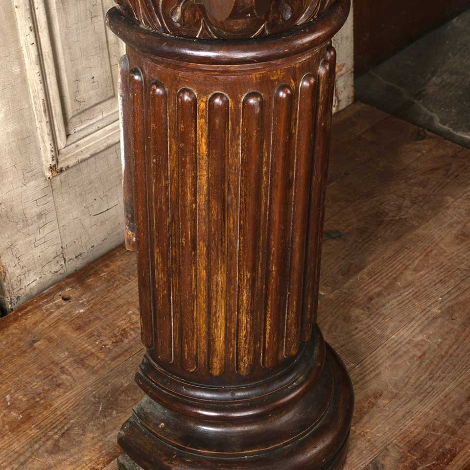 17x37 Carved Wood Engaged Column Pedestal image 4