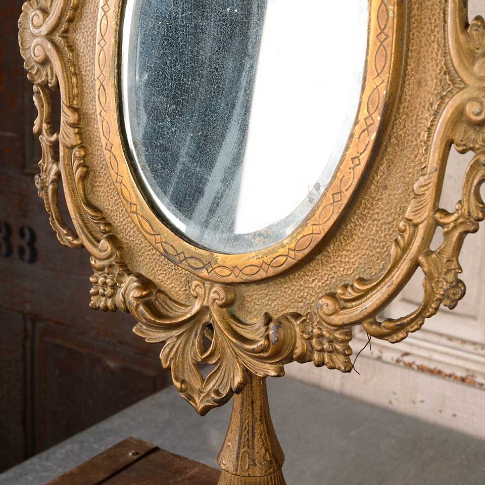Antique Cast Iron Vanity Mirror image 3