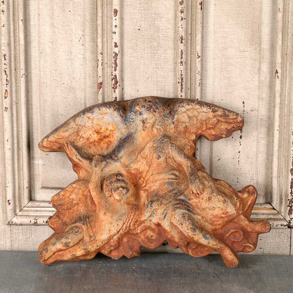 18x14 Vintage Cast Iron Angel Wall Hanging image 1
