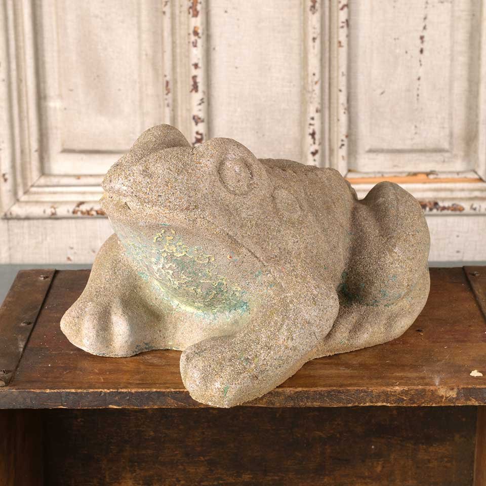 Vintage Cast Concrete Frog Garden Statue image 3