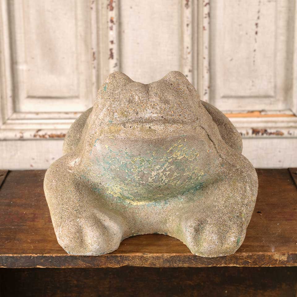Vintage Cast Concrete Frog Garden Statue image 2