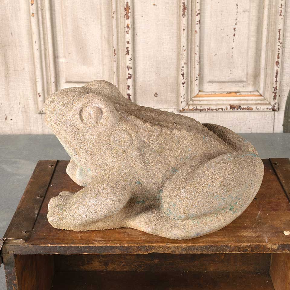 Vintage Cast Concrete Frog Garden Statue image 4