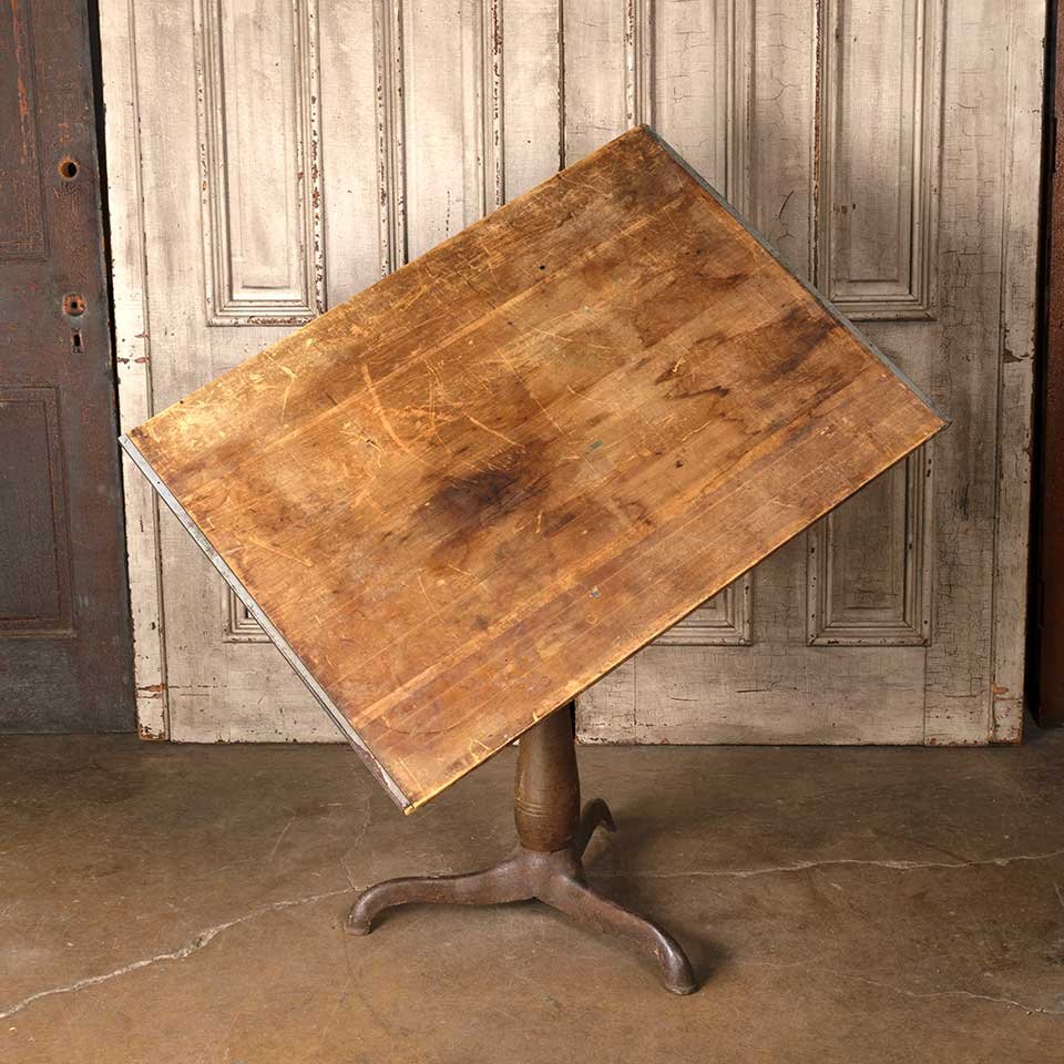 Antique Wood & Cast Iron Drafting Table image 5