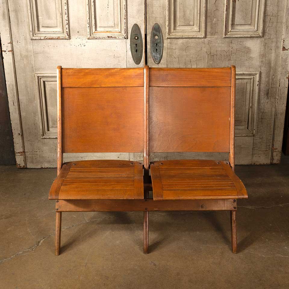 Antique Folding Double Chair Seat Bench image 3