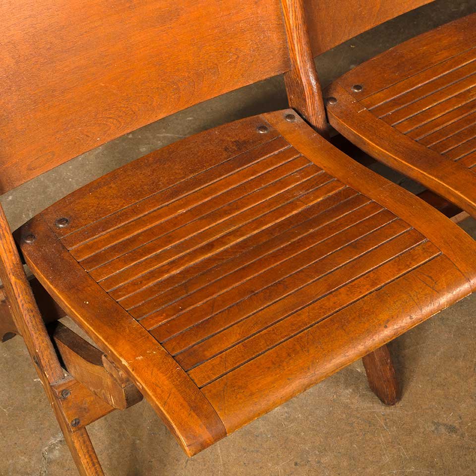 Antique Folding Double Chair Seat Bench image 2