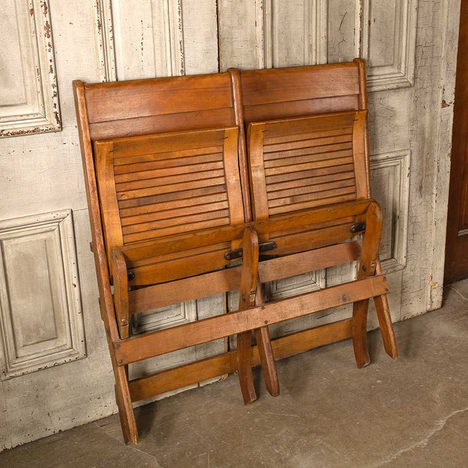 Antique Folding Double Chair Seat Bench image 7