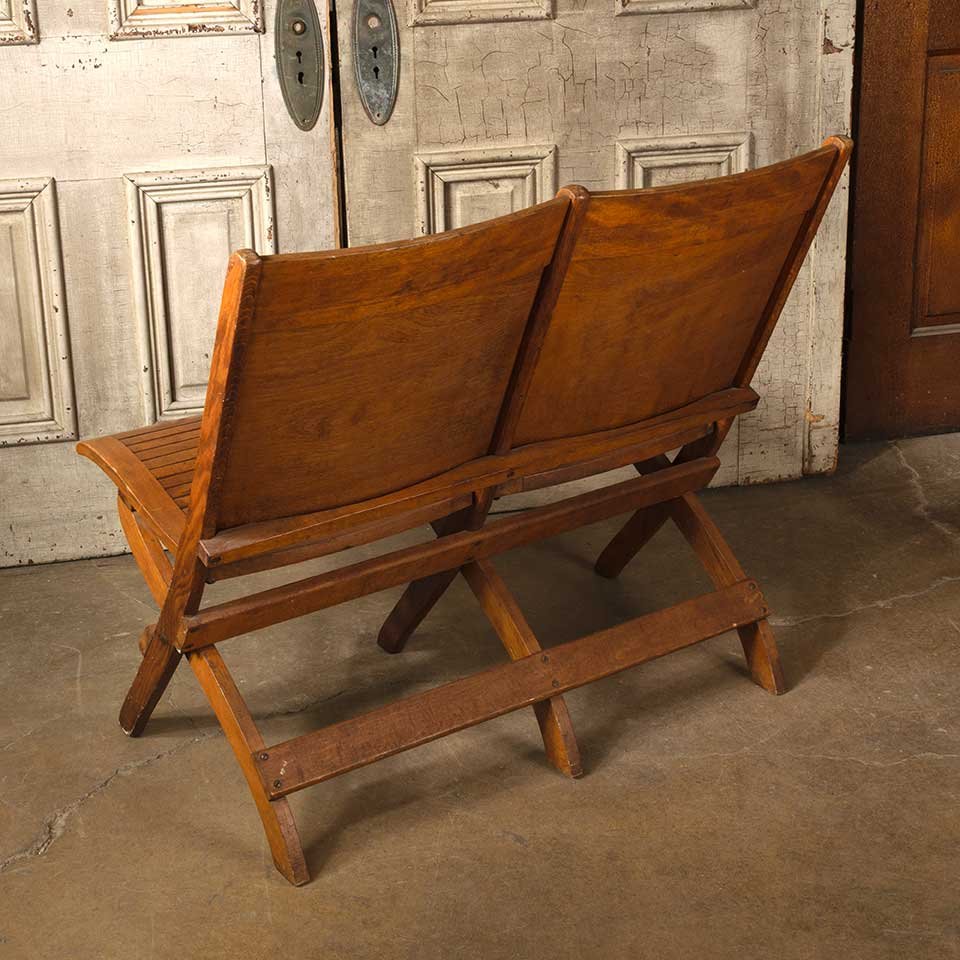 Antique Folding Double Chair Seat Bench image 8