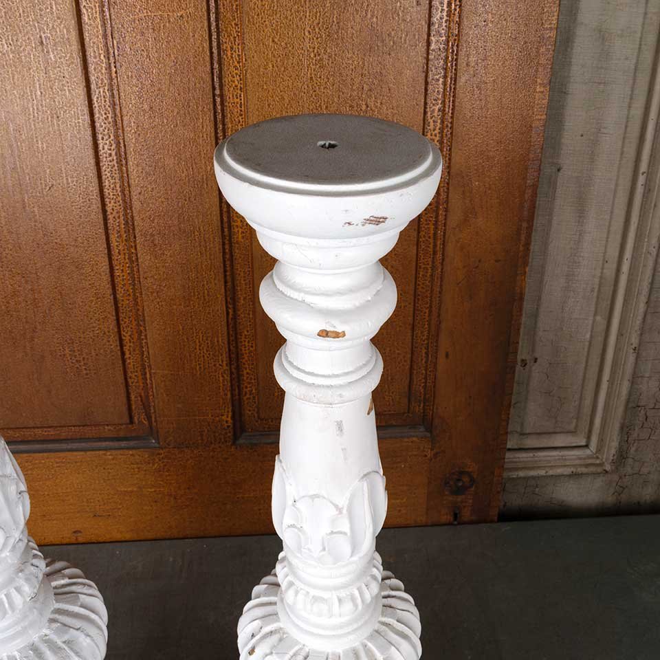 34" Carved Wood Candlesticks / Lamp Bases image 7
