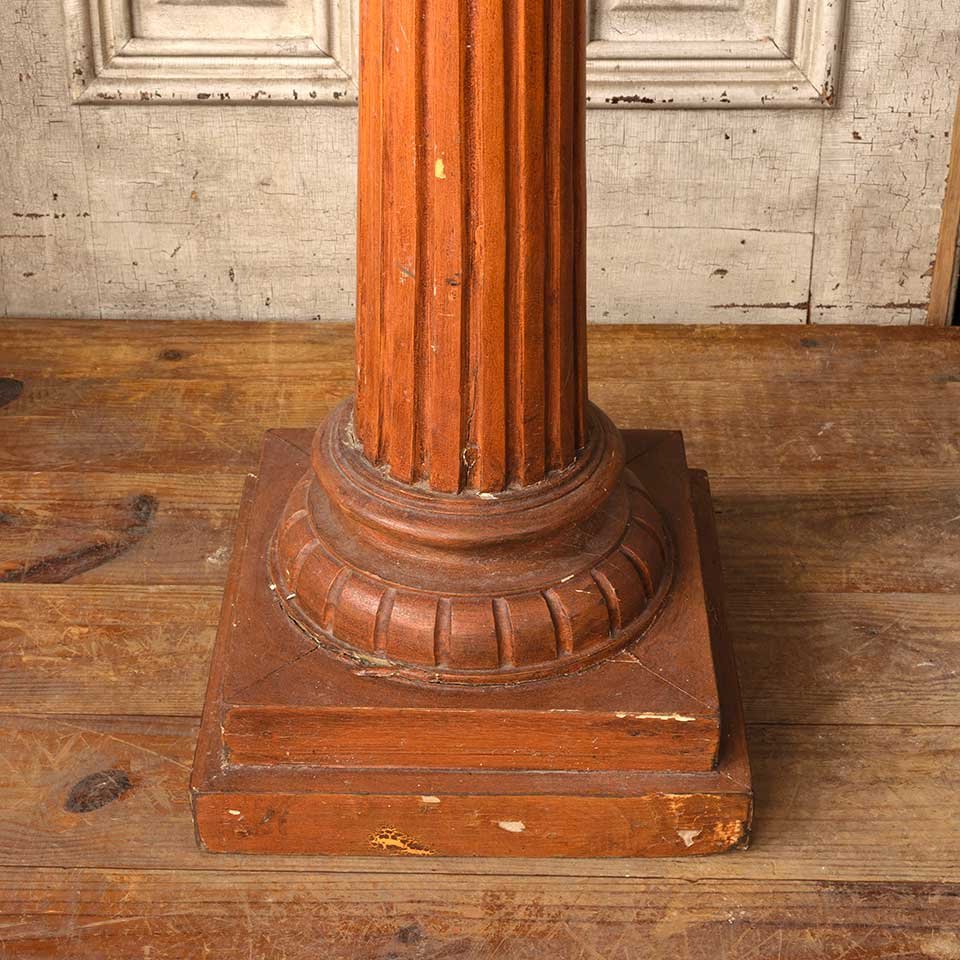 34" Antique Wood Column Pedestal Stand image 2