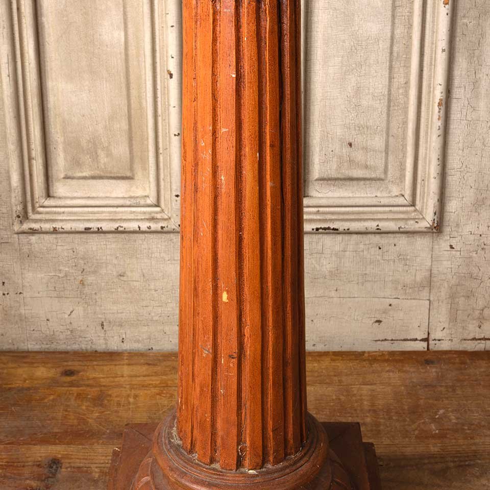 34" Antique Wood Column Pedestal Stand image 3