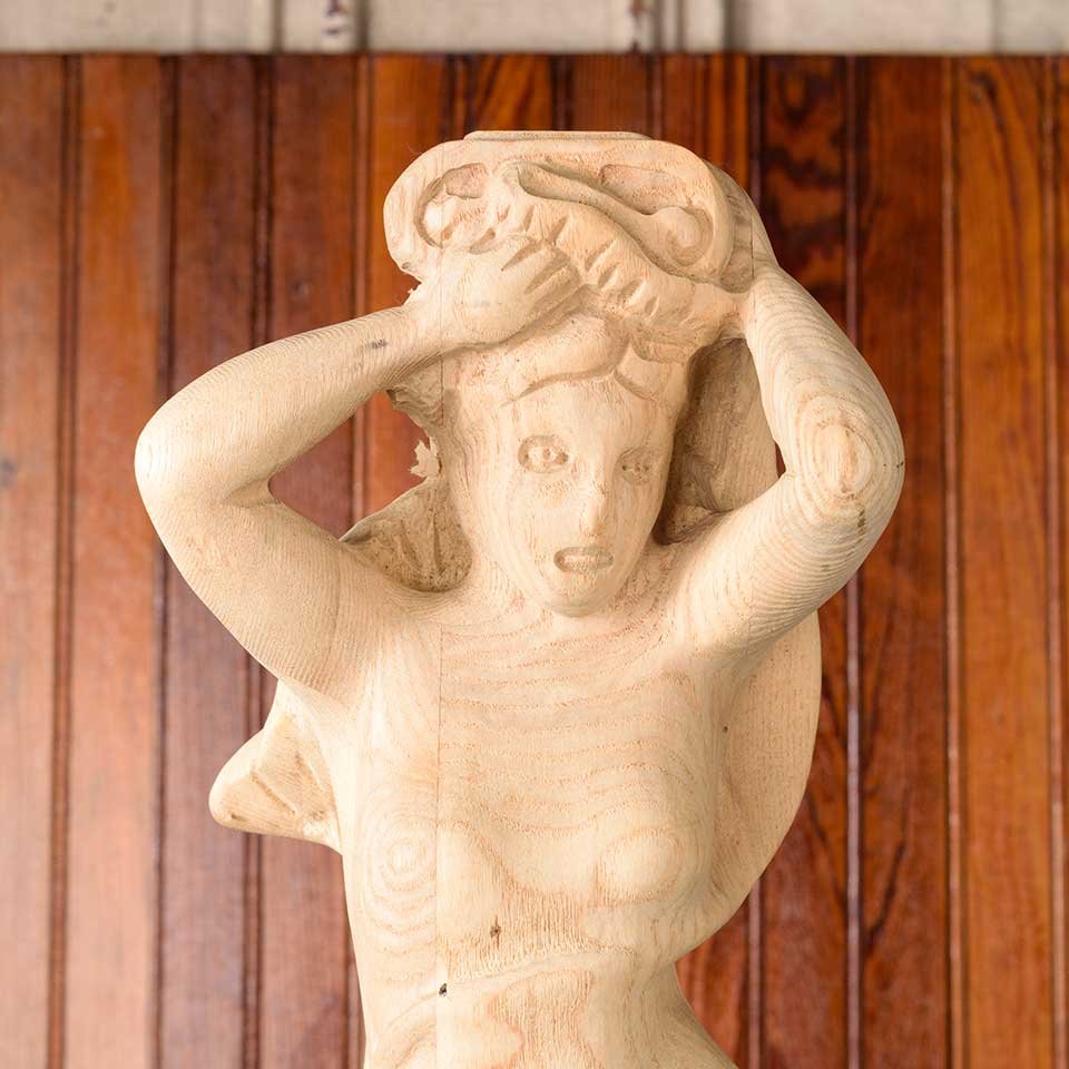 20" Carved Wood Caryatid Figural Statue image 2