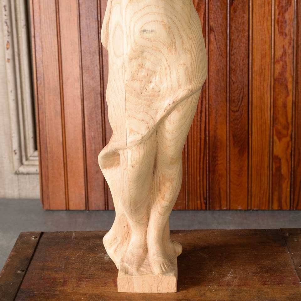 20" Carved Wood Caryatid Figural Statue image 3