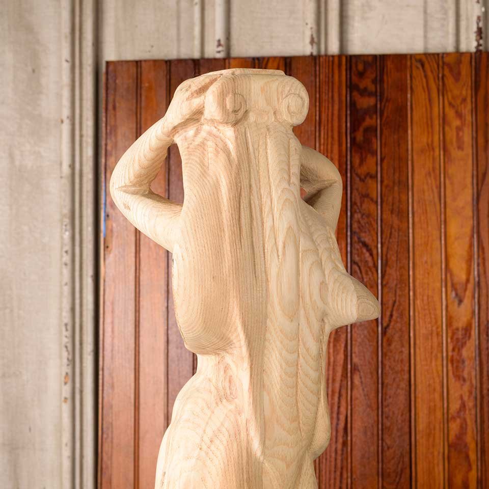 20" Carved Wood Caryatid Figural Statue image 5