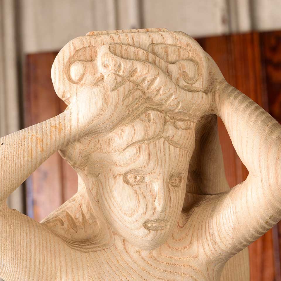 20" Carved Wood Caryatid Figural Statue image 8
