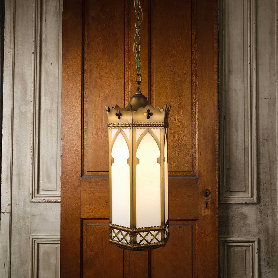 10x26 Antique Gothic Pendant Light Fixture image 1