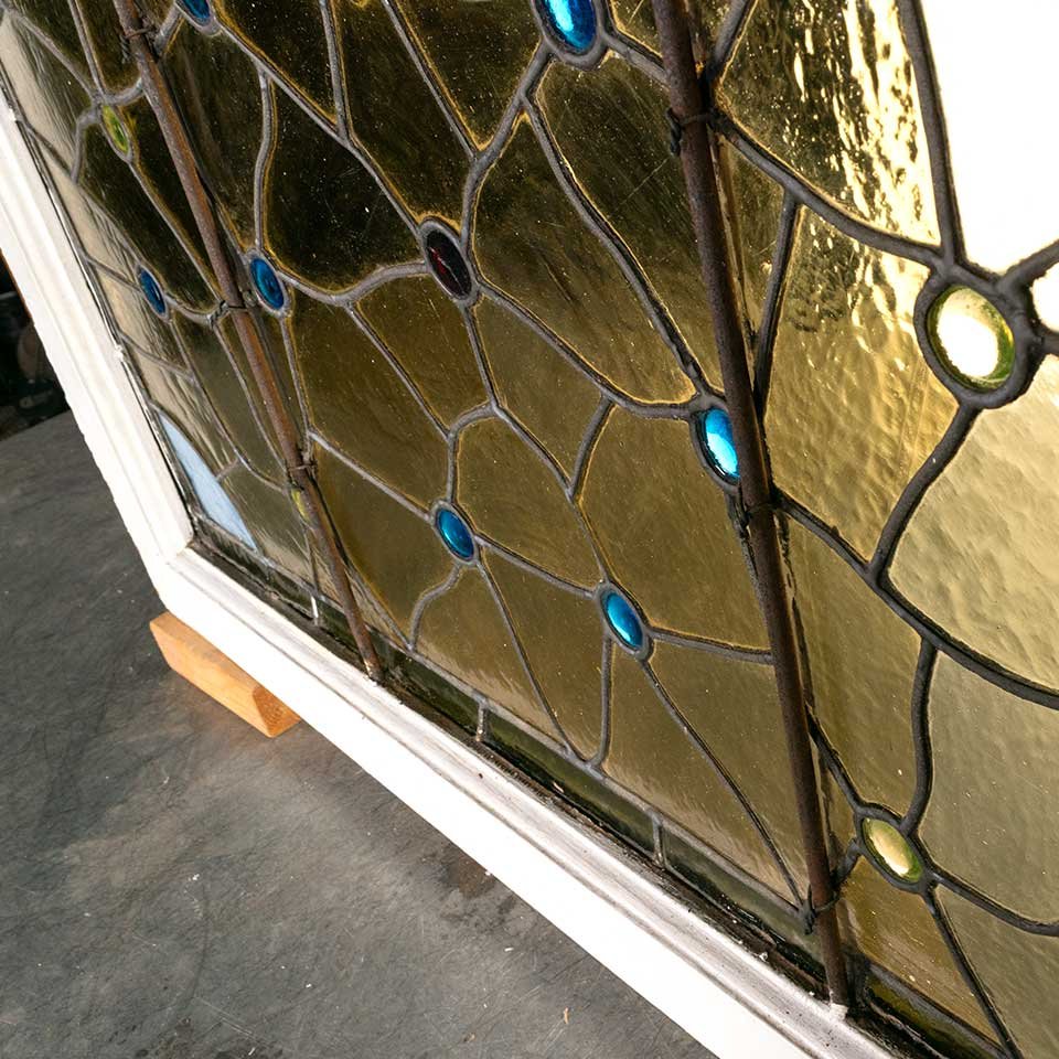 33x20 Antique Stained Glass Window Sash image 2