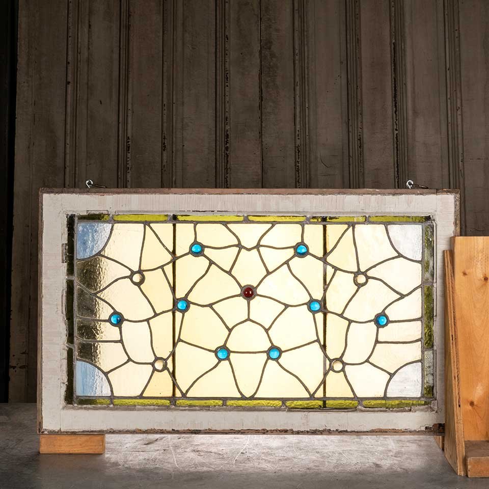 33x20 Antique Stained Glass Window Sash image 5